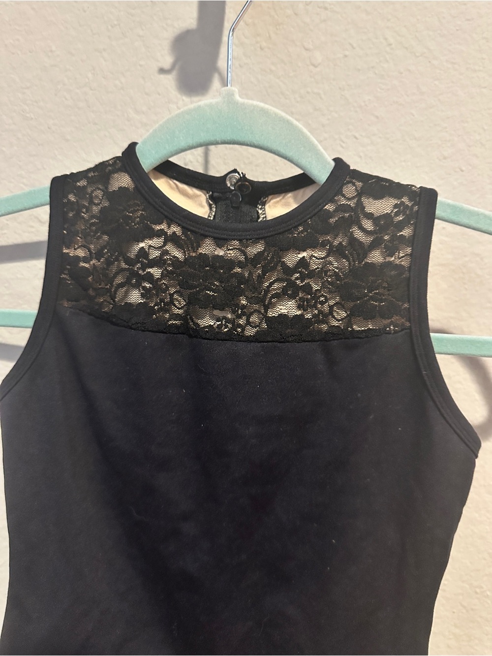 Theatricals Lace Insert Zip Back Black Ballet Leotard - Picture 4 of 5
